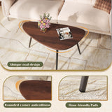 WLIVE Oval Coffee Tables, Modern Coffee Table for Living Room, Coffe Table for Small Space Home Office, Easy Assembly, 33.5" W x 18.9" D x 18.7" H, Espresso WLIVE