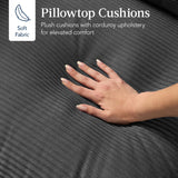 Best Choice Products 82in Modular Cloud Pillowtop Loveseat Sofa, Deep Seat Sectional Couch w/Storage Ottoman, Plush Corduroy Fabric, Real Wood Frame and Legs – Gray Best Choice Products