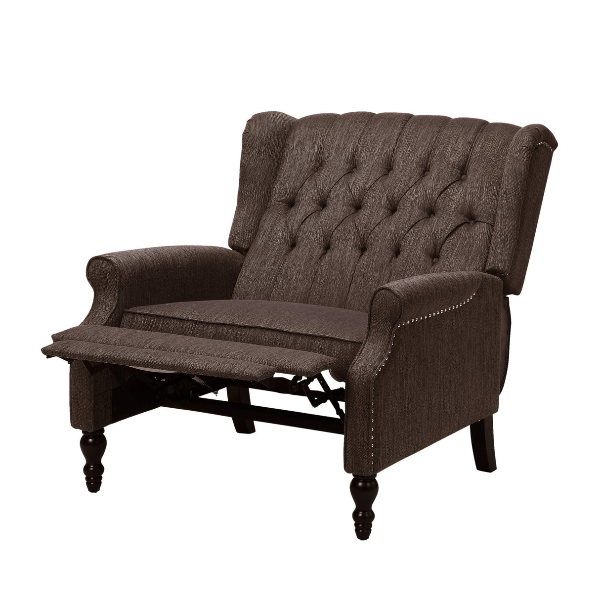 KEIKI Push Back Chair Wide Recliner Sofa Modern Chaise Lounge with Wing Back and Nailhead Trim for Bedroom and Living Room KEIKI