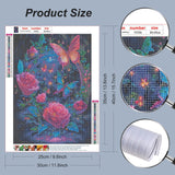 Stalente Diamond Painting Kits for Adults, Rose Flower Round Full Drill Diamond Art Kits, 5D DIY Paint with Diamonds Crafts for Home Wall Decoration Gifts 12×16 Inch, Butterfly Stalente