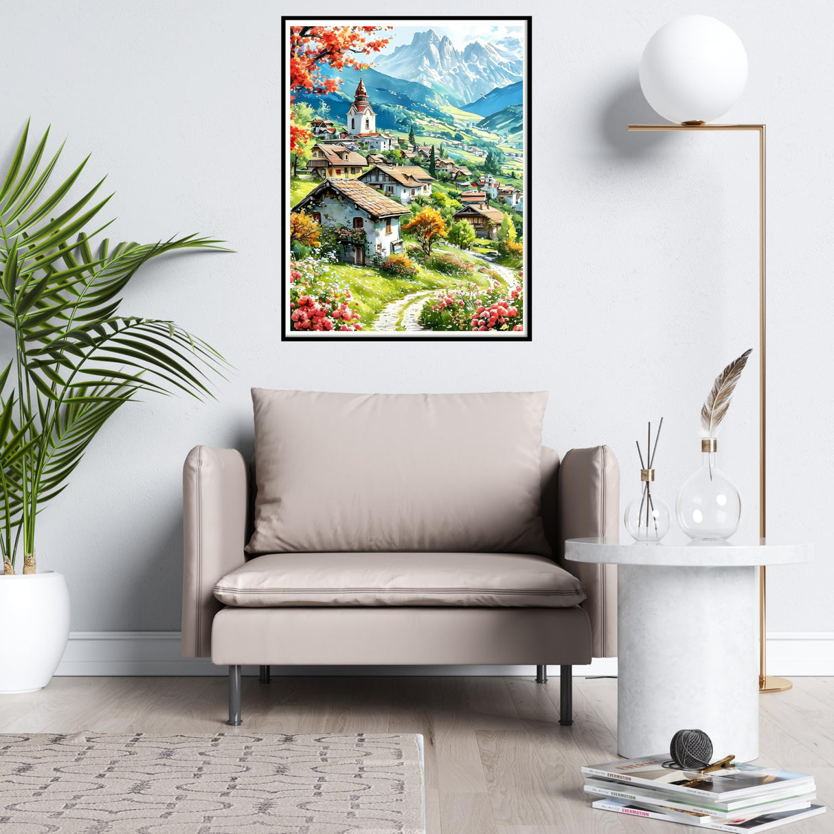 Ycydilirab Landscape Diamond Painting for Adults-5D Diamond Painting,European Town DIY Gem Painting Perfect for Relaxation and Home Wall Decor 12x16inch Ycydilirab