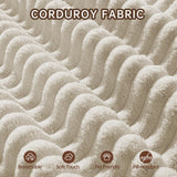 DURASPACE Cloud Sectional Couches, 126.2'' Modular U-Shaped Sofa with Deep Seat, Corduroy Boneless Sleeper Sofa Bed with Memory Foam for Living Room, No Assembly Required (Beige) DURASPACE