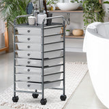 Simple Houseware 8-Drawers Rolling Storage Cart, Chrome Simple Houseware