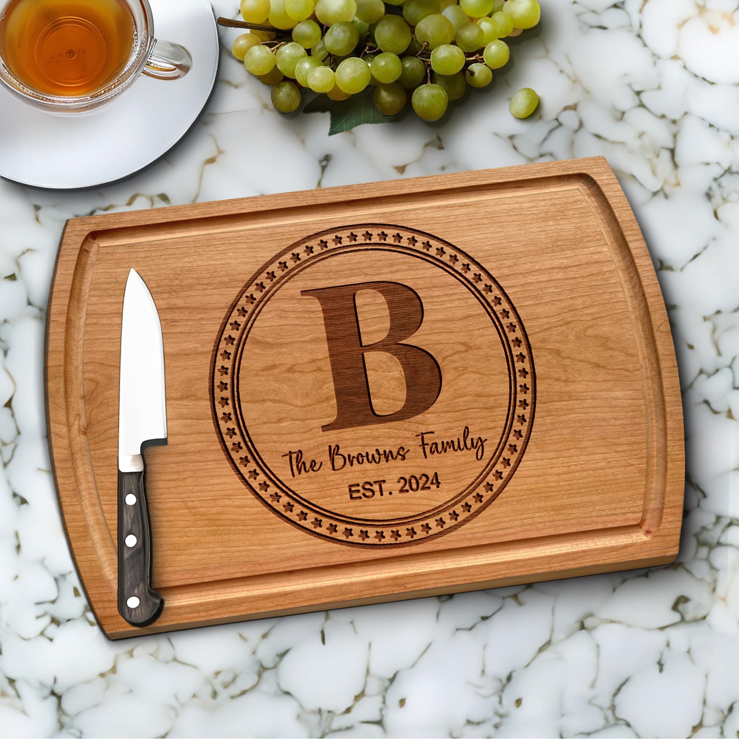 Free Envelope! Personalized Engraved Wood Cutting Board, Best Home & Kitchen Gift， Wedding/Anniversary/Bridal Gifts, Family Milestone, Couple/Dad/Mom Gifts， W/name (#2) - WoodArtSupply