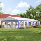 Quictent 20x40 Party Tent Heavy Duty PVC Large Commercial Vinly Canopy Wedding Big Event Shelter, Stripe Blue&White Quictent