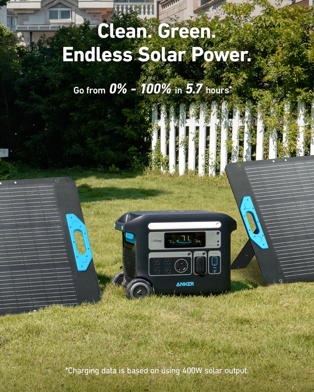 Anker SOLIX F2000 Portable Power Station, PowerHouse 767, 2400W Solar Generator, GaNPrime Battery Generators for Home Use, LiFePO4 Power Station for Outdoor Camping, and RVs (Solar Panel Optional) Anker