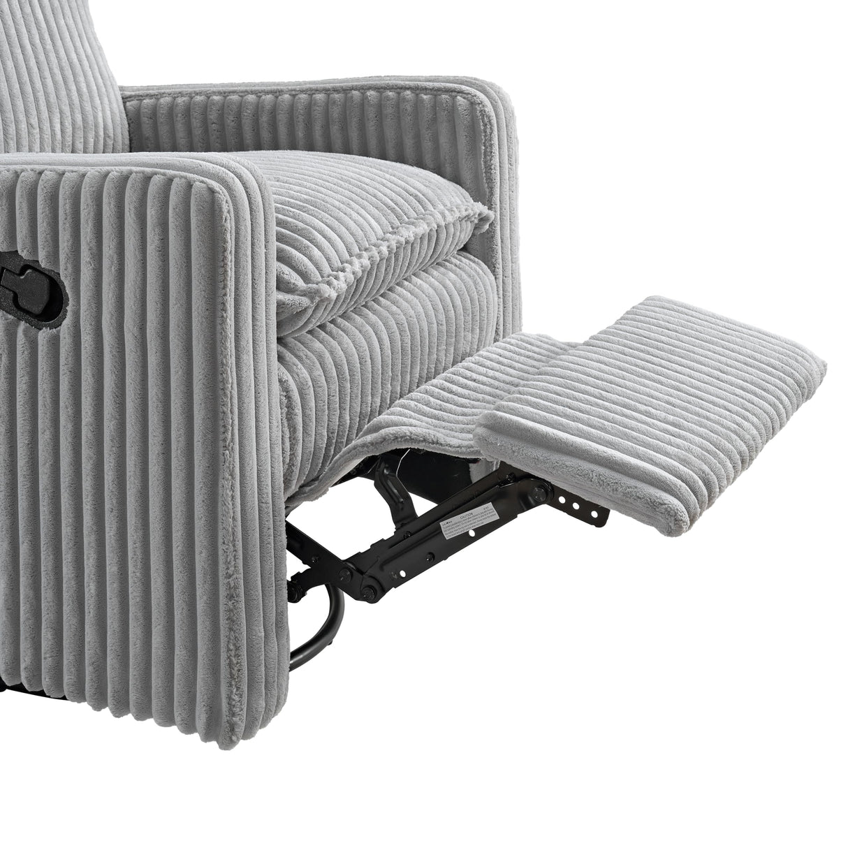 Oxford Baby Uptown Upholstered Swivel Glider and Recliner Nursery Chair - Corduroy, Ash Gray Oxford Baby