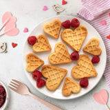 Valentine's Day Mini Hearts Waffle Maker - Bake 9 Heart Shaped Waffles or Pancakes w Electric Nonstick Iron- Show Love w Unique Breakfast or Treat for Her, Kids or Adults- Fun Dessert Gift for Her Him Waffle Wow!