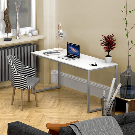 SHW Home Office 55-Inch Computer Desk, 24" Deep, White SHW