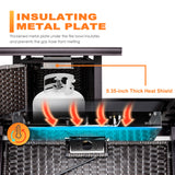 Nuu Garden Propane Fire Pit Table, CSA Certified 43 Inch 50,000 BTU Outdoor Propane Gas Fire Pit Table, Propnae Fire Pit with Ceramic Tabletop, Oxford Cover, 7 lbs Glass Stone, Dark Brown and Coffee NUU GARDEN