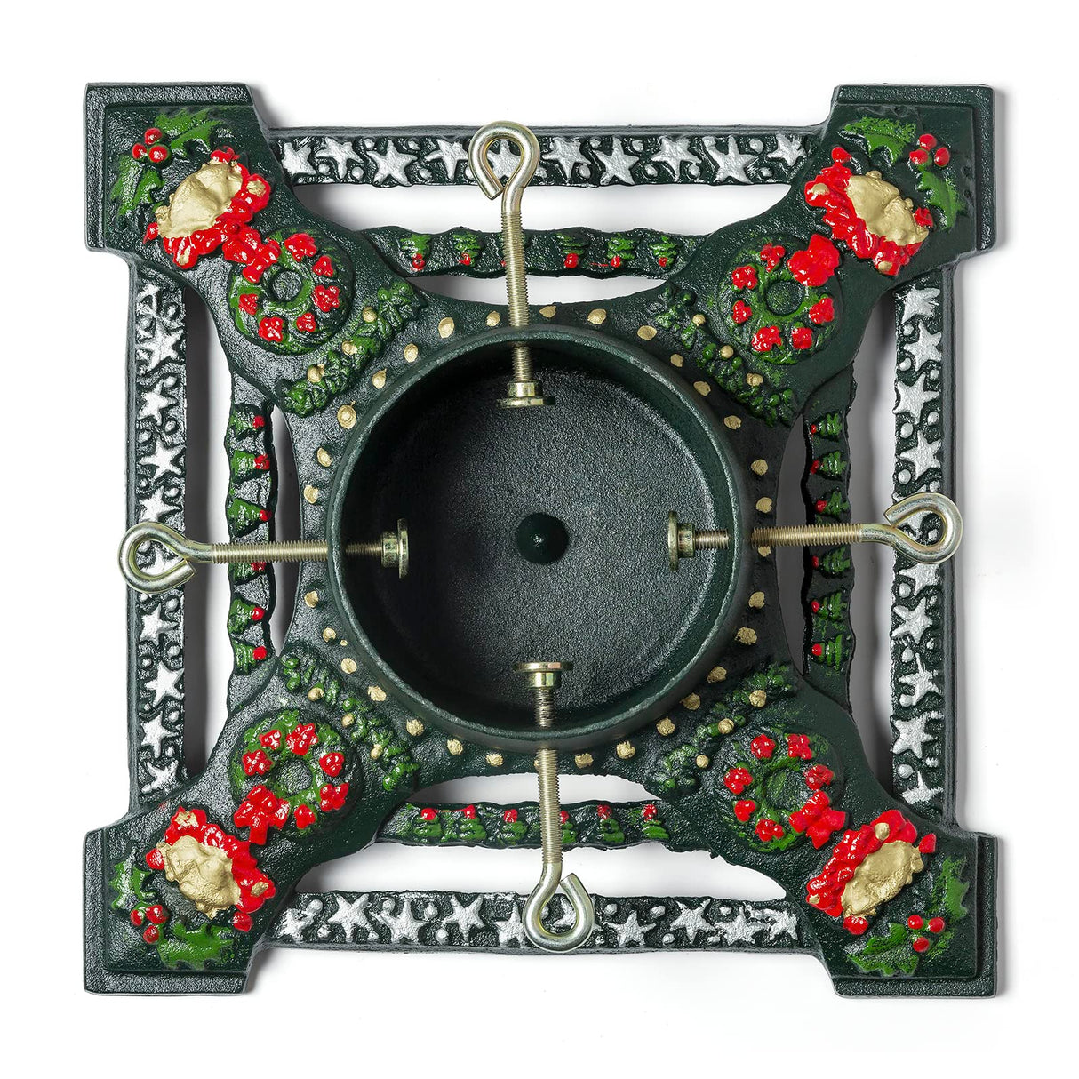 Ventray Christmas Tree Stand with Water Reservoir,13.66x13.66x5.51 Inches,Classic Heavy Duty Universal Xmas Tree Artificial Trunks Stand Pine Tree Base Holder for Real Trees, Stars Ventray