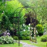 Evergreen Plow & Hearth Tree of Life Garden Arbor - 7 Feet Tall | Slim Metal Arch with Iron Trellis for Climbing Plants | Elegant Wedding Arbor | Outdoor Patio & Garden Decor Evergreen