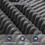 97" Boneless Couches for Living Room, Cloud Couch Sectional with Deep Seat, Comfy Couch with L-Shaped Chaise, Minimalist Upholstered Modular Sectional Sofa, No Assembly Required (Corduroy,Grey) Huatean Home