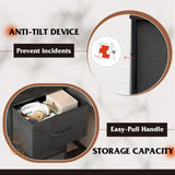 WLIVE Dresser with 3 Drawers, Fabric Nightstand, Organizer Unit, Storage Dresser for Bedroom, Hallway, Entryway, Closets, Sturdy Steel Frame, Wood Top, Easy Pull Handle, Charcoal Black WLIVE