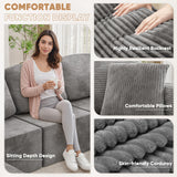 Homall 126" Sectional Couches for Living Room, Modern Fabric Boneless Couch with Deep Seat, Upholstered Cloud Sofa with 2 Ottoman, No Assembly Required (Grey, U Shaped Sofa) Homall