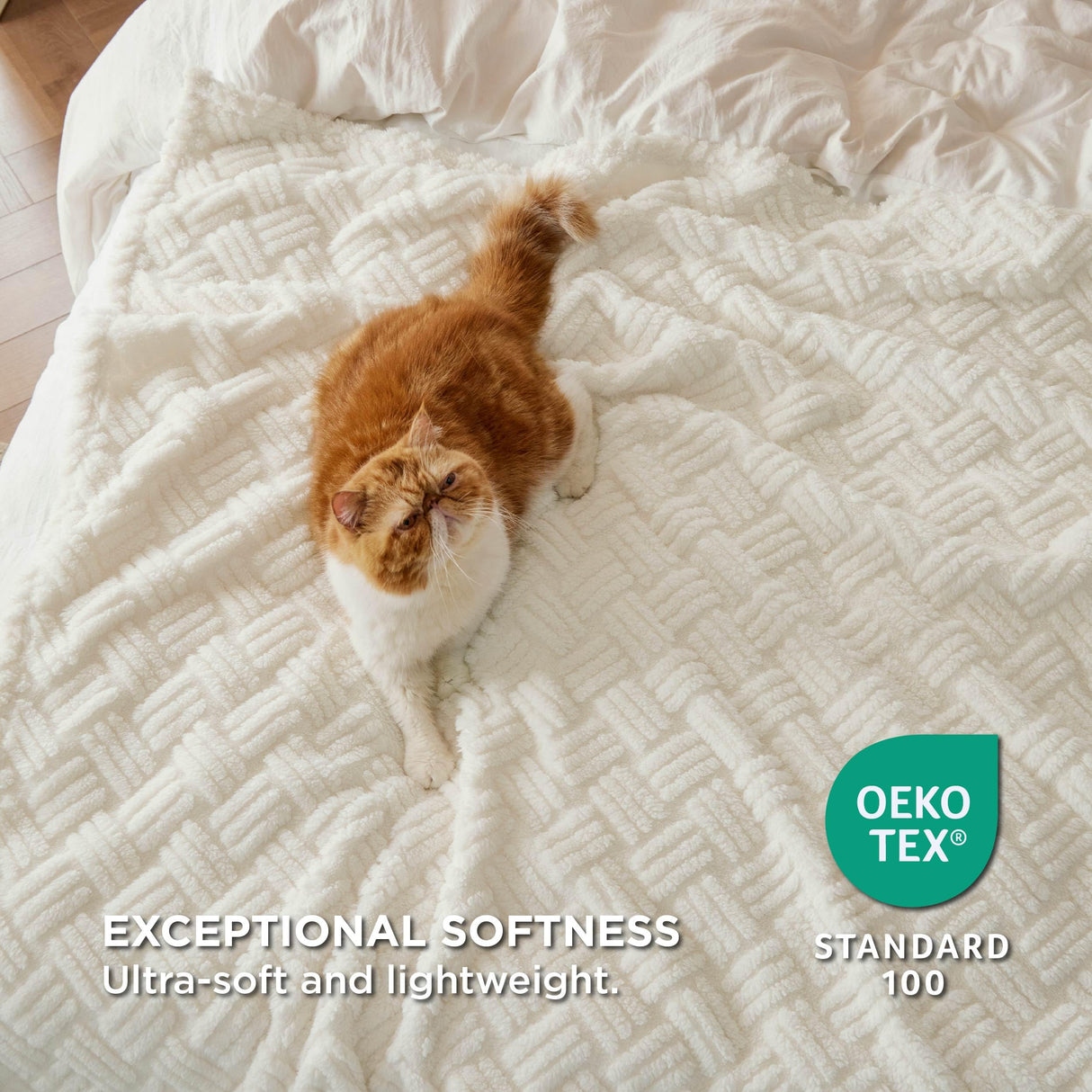 Bedsure White Throw Blanket for Couch - Jacquard Super Soft Cozy Boho Blankets for Women Girls, Cute Small Blanket for Bed Sofa, Gift, Home Decor, 50x60 Inches Bedsure