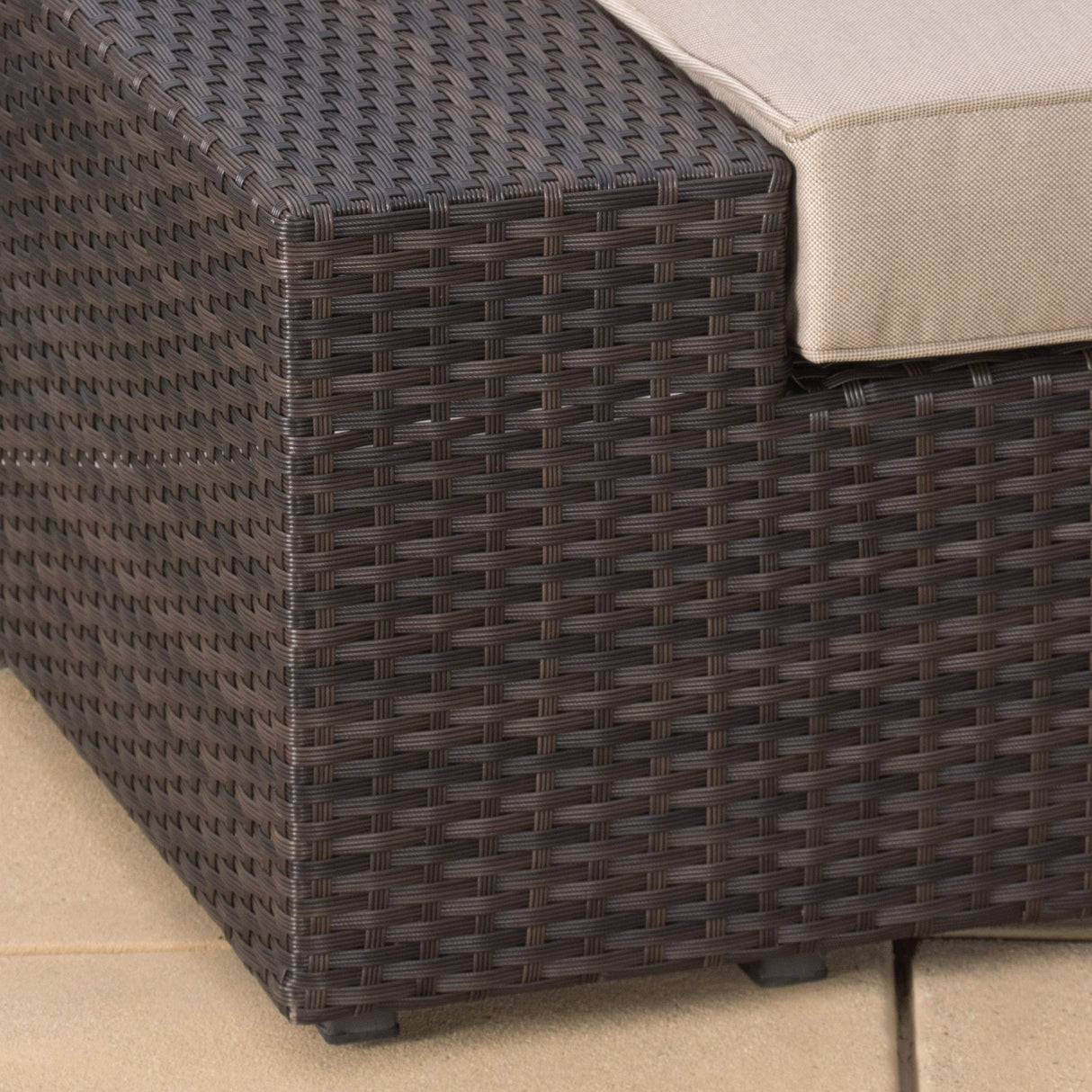 Christopher Knight Home Santa Cruz Outdoor Wicker Sectional Sofa Set with Water Resistant Cushions, 6-Pcs Set, Brown Christopher Knight Home