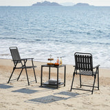 Yaheetech Folding Patio Chair Set of 8, Outdoor Dining Chair with Armrests, Plastic Patio Chair for Porch, Deck, Garden, Backyard, No Assembly Black Yaheetech