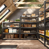 DurayLoly 72" H Garage Shelving, 5 Tier Storage Shelves Load 2500 lbs, Adjustable Garage Shelves, Metal Shelving Unit for Warehouse, Basement, Pantry, 40" Wx 16" D x 72" H, Black DurayLoly