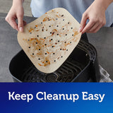 Reynolds Kitchens Air Fryer Liners Disposable, Unbleached Parchment Paper Sheets, 50 Count Reynolds