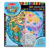 Melissa & Doug Stained Glass Made Easy Activity Kit: Mermaids - 140+ Stickers Kids Sticker Stained Glass Craft Kit; Mermaid Crafts for Kids Ages 5+ Melissa & Doug