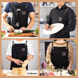 Heavy Duty Work Aprons for Men & Women with Pockets, Premium Cotton Canvas Cross Back Adjustable Tool Apron, for Cooking, Housekeeping, Serving, Woodworking, Gardening, Welding, Pottery, Black PSBP BEAUTY