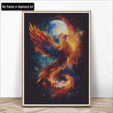 Kaliosy 5D Diamond Art Kits for Adults Phoenix on Fire by Number Kits, Diamond Painting Art Animal DIY Full Drill Crystal Craft Cross Stitch Embroidery Decoration (12x16 inch) 30x40 cm Kaliosy