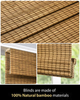 UNISHADES Cordless Bamboo Roman Shades for Windows, Blinds Size (26 1/2" W × 48" H) Colour (Highfield Teak) Fits Windows (26 3/4" W × 48" H) UNISHADES