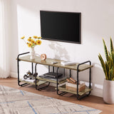 VECELO TV Stands for 55 Inch,Entertainment Center/Media Console Table with Adjustable Storage Shelves for Living Room/Bedroom,Grey VECELO