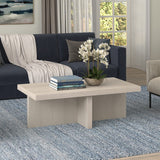 Henn&Hart 44" Wide Rectangular Coffee Table in Alder White, for Home, Living Room, Bedroom, Entertainment Room, Office Henn&Hart