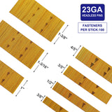 HAMWOO 14000 pcs 23 Gauge Pin Nails, Headless Pinner Nails, 7 Sizes Assorted 3/8 Inch to 1-3/8 Inch for Molding Cabinetry Building,photo frame,handicrafts Assembly HW HAMWOO