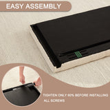 Huatean Home Tufted Upholstered Headboard Twin Size, Solid Wood Head Board with Durable Metal Legs, Adjustable Height Twin XL headboard from 37” to 51” Fabric Headboard in Modern Button Design, Beige Huatean Home