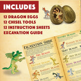 MindWare Dig It Up! Discoveries Dragon Eggs Dig Kit - Includes 12 Dragon Eggs with Toys Inside, Chisel Tools, Instruction Sheets & Excavation Guidebook MindWare