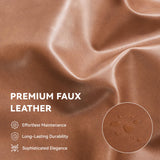 Kingfun 65" Loveseat Sofa, Faux Leather Love Seat Couch, Mid Century Modern Couch with Solid Wooden Frame for Living Room & Bedroom in Small Spaces, Coffee Kingfun