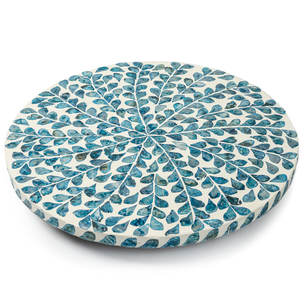 CLAYNIX Lazy Susan for Countertop - Lazy Susan for Table, Mother of Pearl Turntable Organizer, Wood Round Spinning Tray Rotating for Kitchen, Cabinet, Counter Spice Pantry.12.5 Inch CLAYNIX