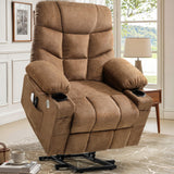 YITAHOME Power Lift Recliner Chair for Elderly with Vibration Massage and Lumbar Heating, Electric Lift Recliner Single Sofa with Side Pocket, Two Cup Holders and USB Charge Port for Living Room,Brown YITAHOME