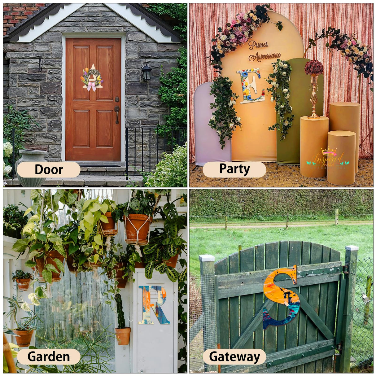 Large Wooden Letters for Wall Decor, 17 inch Big Wood Letters, Giant Wooden Letter G, Unfinished Wood Alphabet Letters for Crafts, Name Sign, Rustic Wedding, Christmas Home Decoration Coowayze