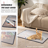 Tektalk Jigsaw Puzzle Board with 6 Sorting Trays Portable Puzzle Mat with Puzzle Dustproof Cover for Puzzle Storage Puzzle Saver, Non-Slip Surface, Up to 1000 Pieces, 30.7 × 20.9 in - Gray Tektalk