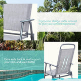 Vongrasig 6 Pieces Folding Patio Dining Set, All Weather Small Metal Outdoor Table and Chair Set, Garden Patio Furniture Set w/Umbrella, Glass Table & 4 Folding Chairs for Lawn, Backyard, Silver Vongrasig