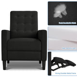 Yaheetech Fabric Recliner Chair Mid-Century Modern Recliner Adjustable Single Recliner Sofa with Thicker Seat Cushion Tufted Upholstered Sofa with Pocket Spring for Living Room Bedroom Black Yaheetech