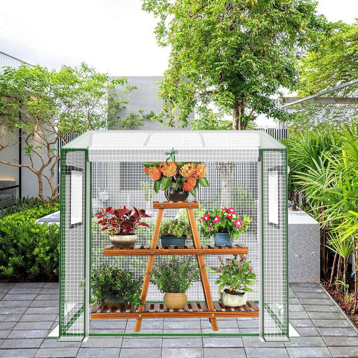 Greenhouse, 47.2”(L) x31.5”(W) x47.2”(H) Greenhouses for Outdoors, Durable Green House Kit with Window, Thicken PE Cover, Green Houses for Indoor Outside，Clear Mini Portable Garden Plant Green House deaunbr