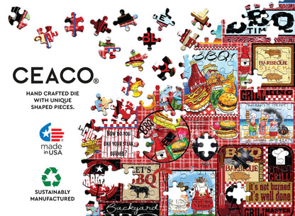 Ceaco - Tracy Flickinger - BBQ Collage - 1000 Larger Sized Piece Jigsaw Puzzle