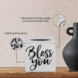 Young's Inc. Wood Bless You Tissue Box Cover - Tissue Holder for Farmhouse Bathroom Decor - Charming Rustic Bathroom Decor - 6" L x 6" W x 6" H Young's Inc