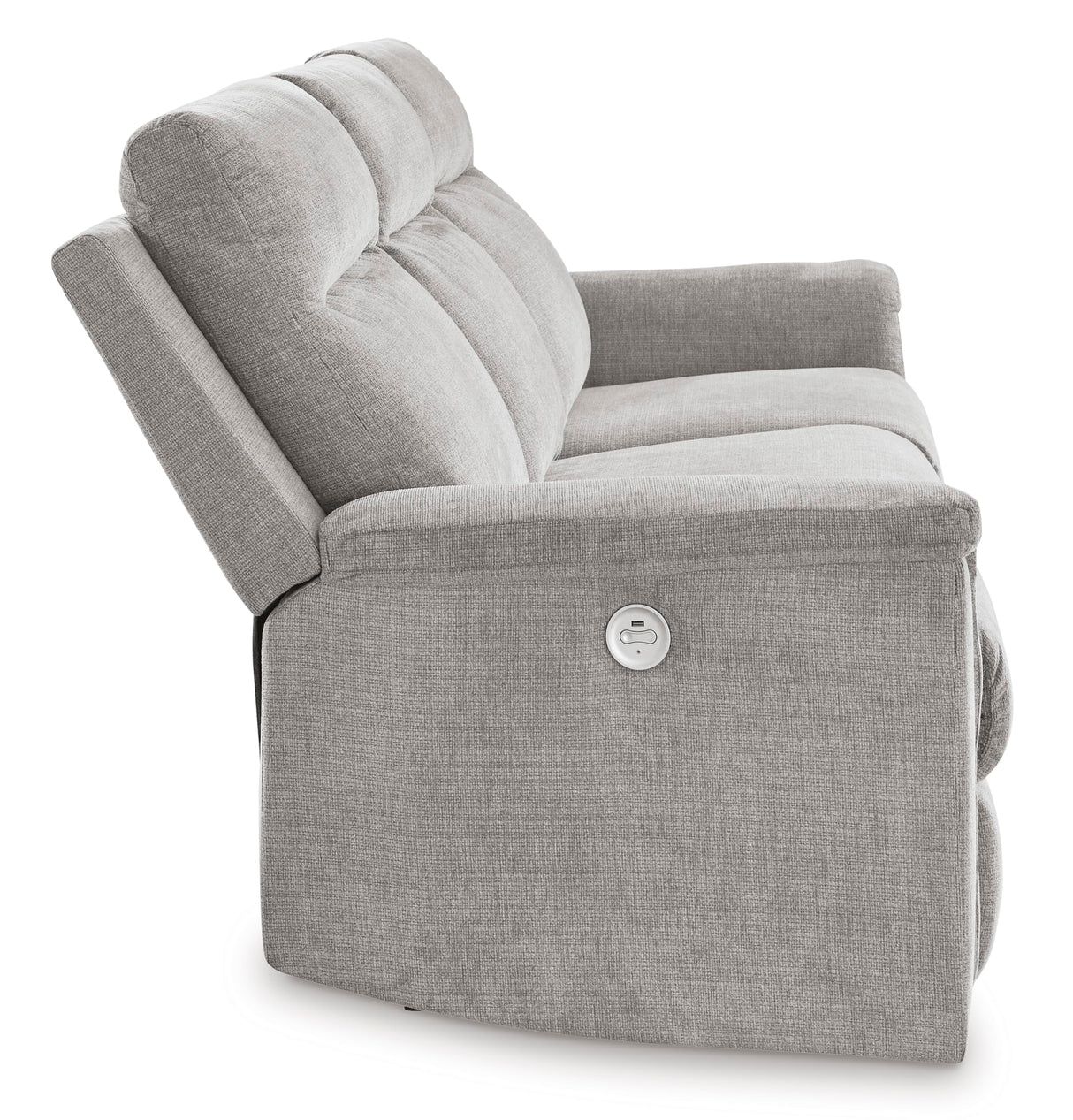 Signature Design by Ashley Barnsana Minimalist Power Reclining Sofa with USB Charging Ports, Light Gray Signature Design by Ashley