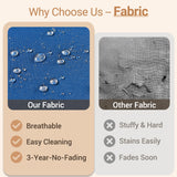 HOOOWOOO Outdoor Patio Furniture Set with Fire Pit Table,11 Pieces Wicker Out Door Sectional Furniture L Shaped Couch,Outside Patio Conversation Sets Swivel Chair,Navy Blue HOOOWOOO