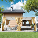 COSIEST 10'X20' Aluminum Louvered Pergola, All-Weather Adjustable Roof with Mosquito-Proof & UV Protection Netting Privacy Curtains for Deck, Backyard, Garden Outdoor Living Space (White) COSIEST