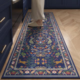 Rugcomf Runner Rug Washable Kitchen Runner 2'x 6'Runner Rug Floral Non-Slip for Entryway Indoor Soft Carpet Runner for Hallways, Kitchen, Laundry, Bedroom, Bathroom(Blue) Rugcomf