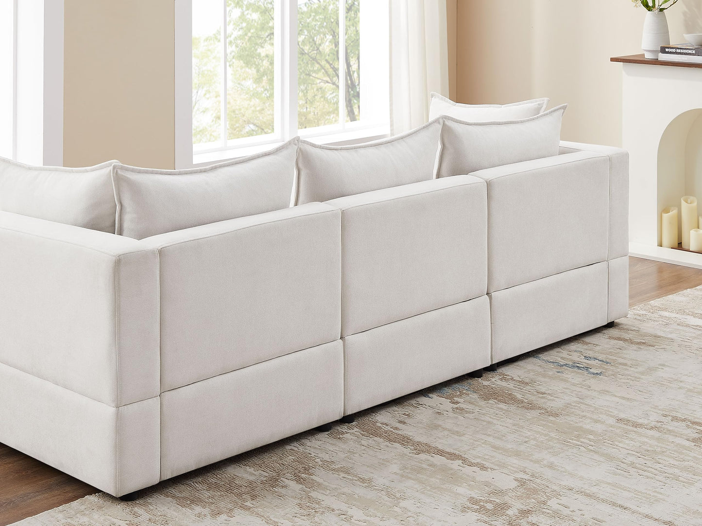 VANOMi Modular Sectional Sofa, 6 Seater Sectional Sofa Modular Sectional Couch for Living Room, U Shape Sofa