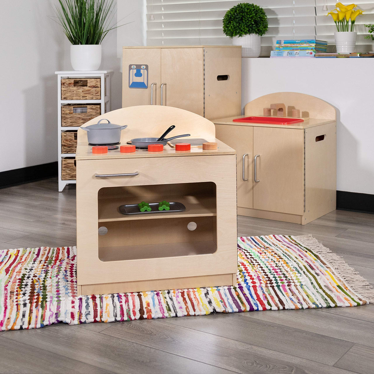 EMMA + OLIVER Children's Wooden Kitchen Stove with Turnable Knobs for Commercial or Home Use EMMA + OLIVER