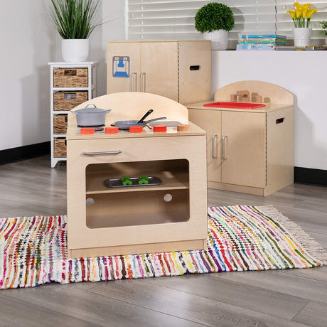 EMMA + OLIVER Children's Wooden Kitchen Stove with Turnable Knobs for Commercial or Home Use EMMA + OLIVER